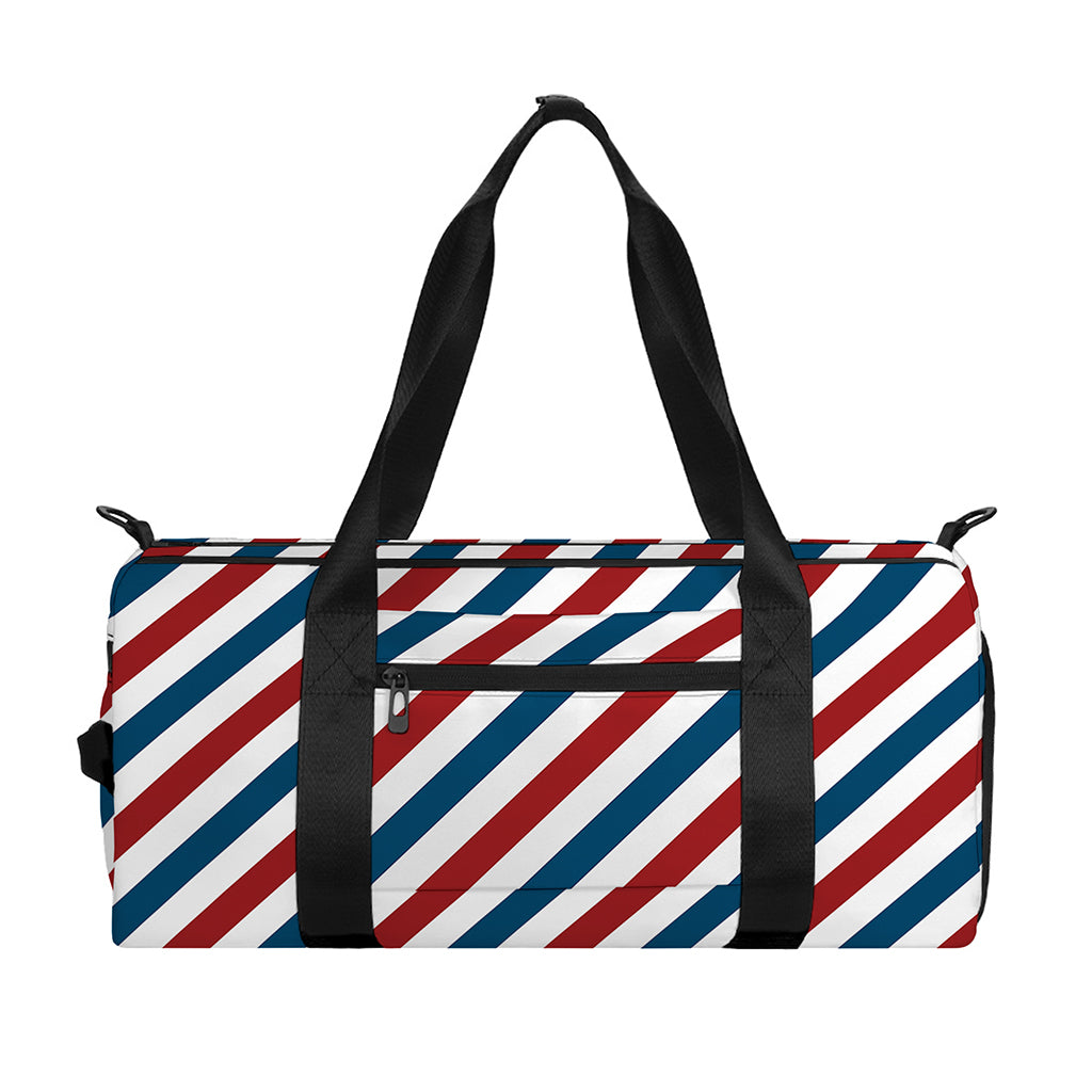 USA Patriotic Striped Pattern Print Gym Bag