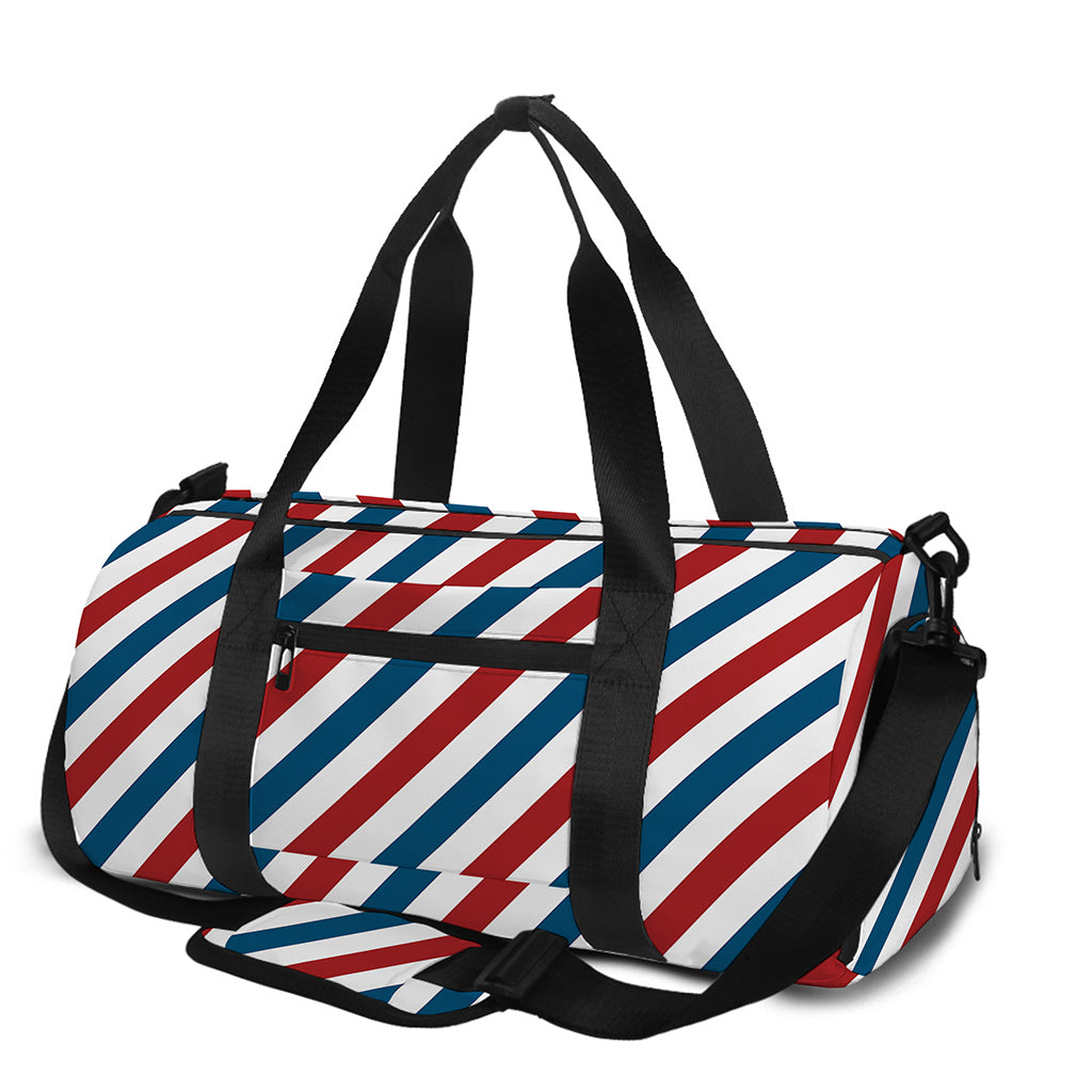 USA Patriotic Striped Pattern Print Gym Bag