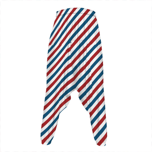 USA Patriotic Striped Pattern Print Hammer Pants