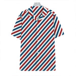 USA Patriotic Striped Pattern Print Hawaiian Shirt