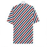 USA Patriotic Striped Pattern Print Hawaiian Shirt