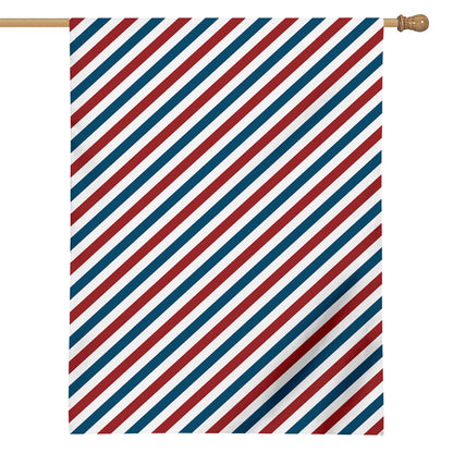 USA Patriotic Striped Pattern Print House Flag