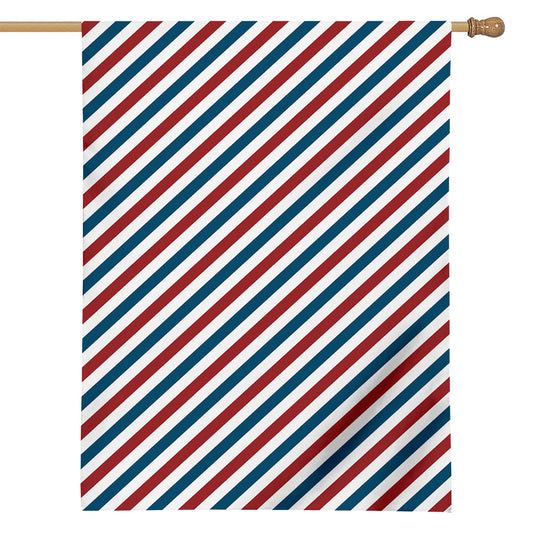 USA Patriotic Striped Pattern Print House Flag