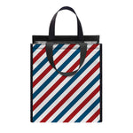 USA Patriotic Striped Pattern Print Insulated Lunch Tote