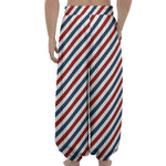USA Patriotic Striped Pattern Print Lantern Pants