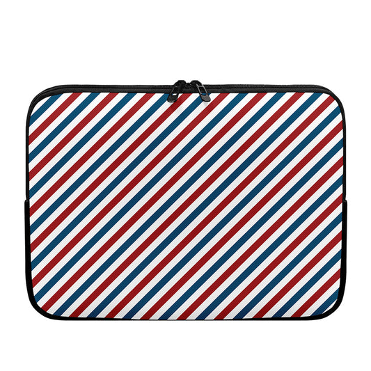 USA Patriotic Striped Pattern Print Laptop Sleeve