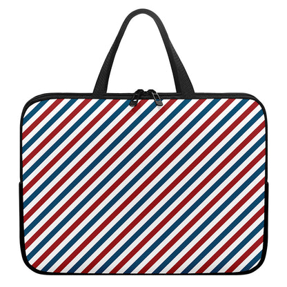 USA Patriotic Striped Pattern Print Laptop Sleeve With Handle