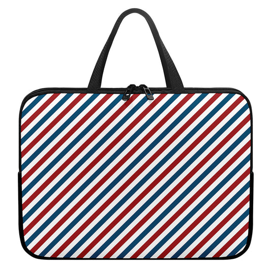USA Patriotic Striped Pattern Print Laptop Sleeve With Handle