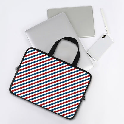 USA Patriotic Striped Pattern Print Laptop Sleeve With Handle