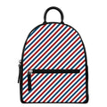 USA Patriotic Striped Pattern Print Leather Backpack