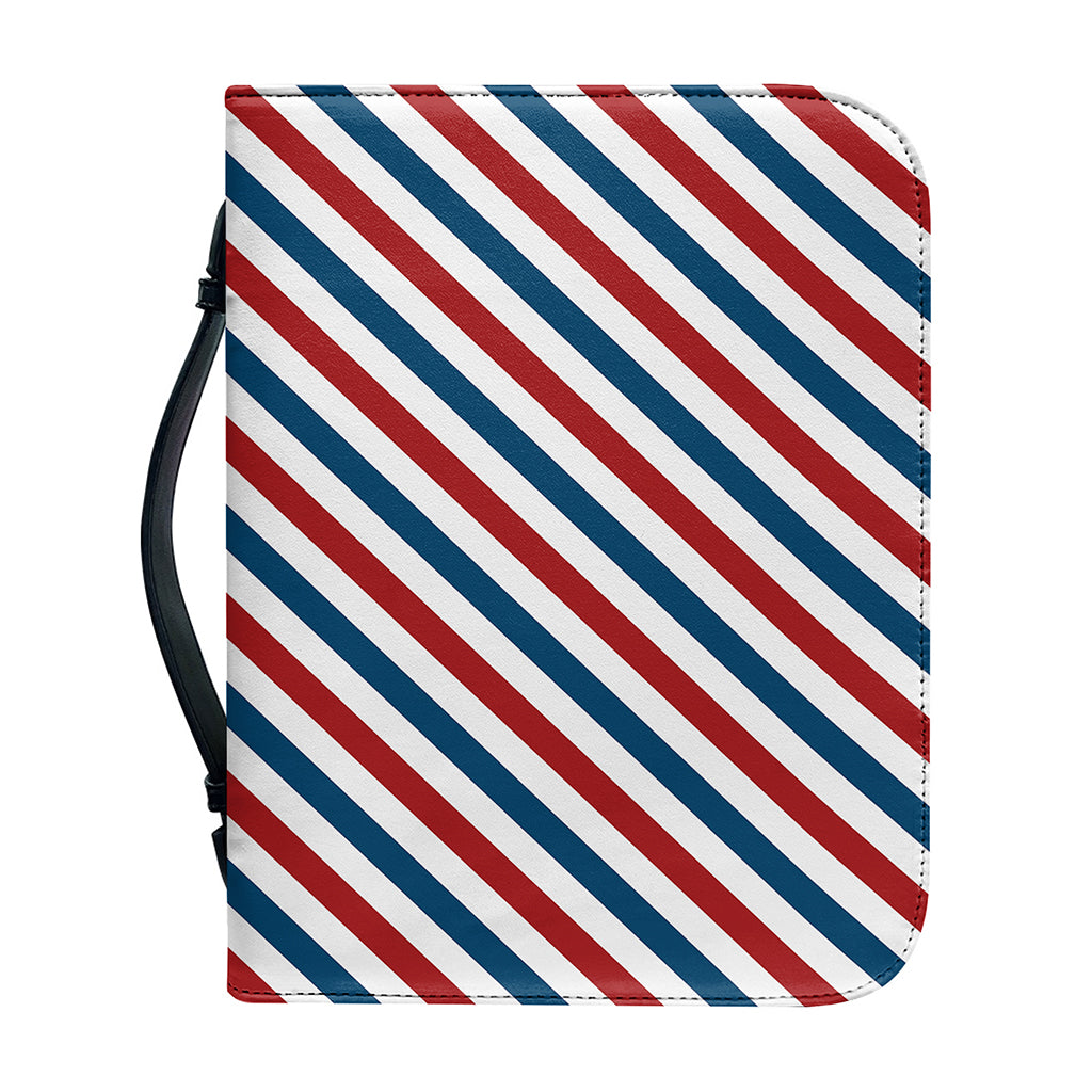 USA Patriotic Striped Pattern Print Leather Bible Cover