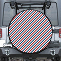 USA Patriotic Striped Pattern Print Leather Spare Tire Cover