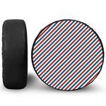 USA Patriotic Striped Pattern Print Leather Spare Tire Cover