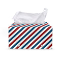 USA Patriotic Striped Pattern Print Leather Tissue Box Cover