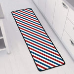 USA Patriotic Striped Pattern Print Long Kitchen Mat