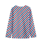 USA Patriotic Striped Pattern Print Long Sleeve Short Coat