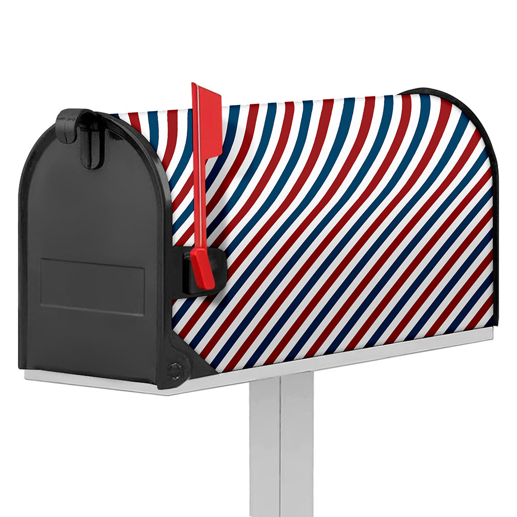 USA Patriotic Striped Pattern Print Mailbox Cover