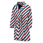 USA Patriotic Striped Pattern Print Men's Bathrobe