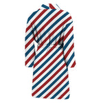 USA Patriotic Striped Pattern Print Men's Bathrobe