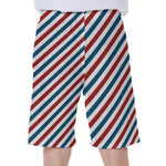 USA Patriotic Striped Pattern Print Men's Beach Shorts
