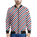 USA Patriotic Striped Pattern Print Men's Bomber Jacket