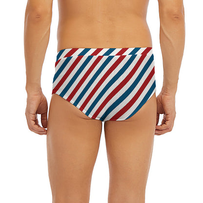 USA Patriotic Striped Pattern Print Men's Briefs