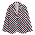 USA Patriotic Striped Pattern Print Men's Cotton Blazer