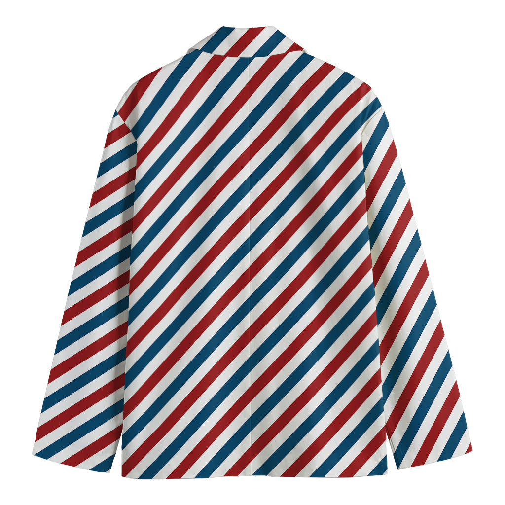 USA Patriotic Striped Pattern Print Men's Cotton Blazer