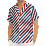 USA Patriotic Striped Pattern Print Men's Deep V-Neck Shirt