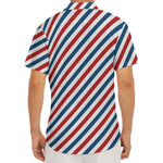 USA Patriotic Striped Pattern Print Men's Deep V-Neck Shirt