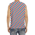 USA Patriotic Striped Pattern Print Men's Fitness Tank Top