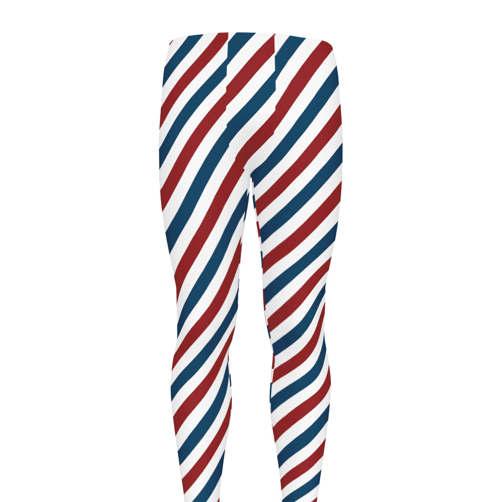 USA Patriotic Striped Pattern Print Men's leggings