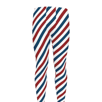 USA Patriotic Striped Pattern Print Men's leggings