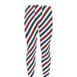 USA Patriotic Striped Pattern Print Men's leggings