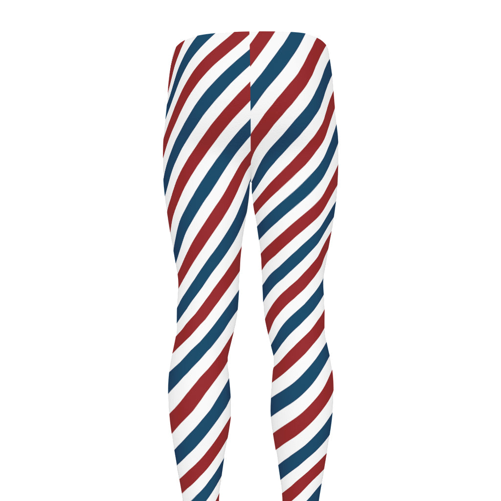 USA Patriotic Striped Pattern Print Men's leggings