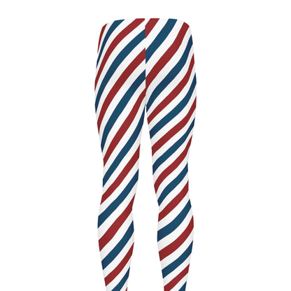 USA Patriotic Striped Pattern Print Men's leggings