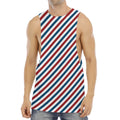 USA Patriotic Striped Pattern Print Men's Muscle Tank Top