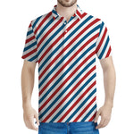 USA Patriotic Striped Pattern Print Men's Polo Shirt