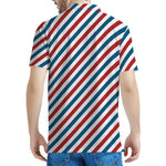 USA Patriotic Striped Pattern Print Men's Polo Shirt