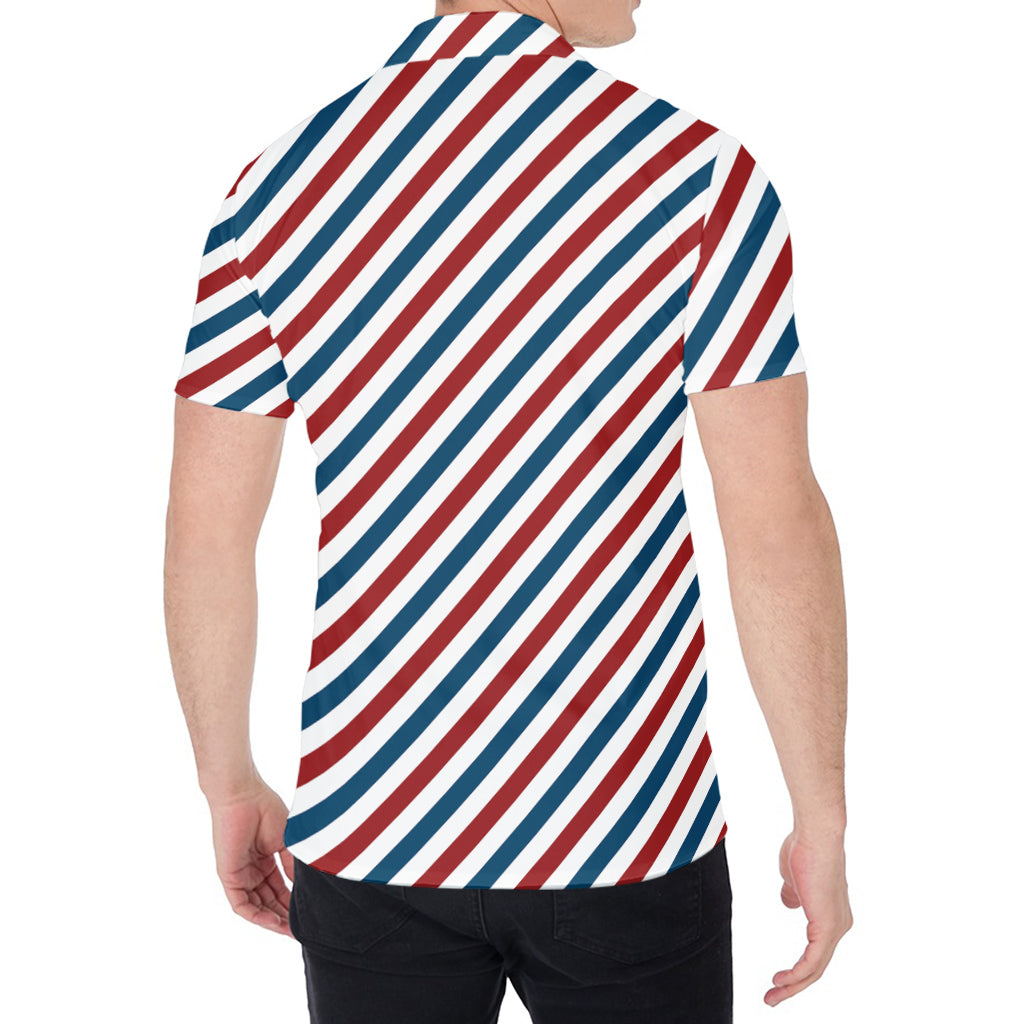 USA Patriotic Striped Pattern Print Men's Shirt
