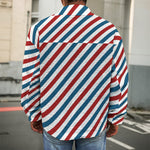 USA Patriotic Striped Pattern Print Men's Shirt Jacket
