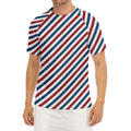 USA Patriotic Striped Pattern Print Men's Short Sleeve Rash Guard