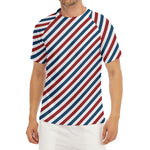 USA Patriotic Striped Pattern Print Men's Short Sleeve Rash Guard