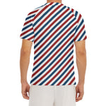 USA Patriotic Striped Pattern Print Men's Short Sleeve Rash Guard