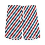 USA Patriotic Striped Pattern Print Men's Sports Shorts