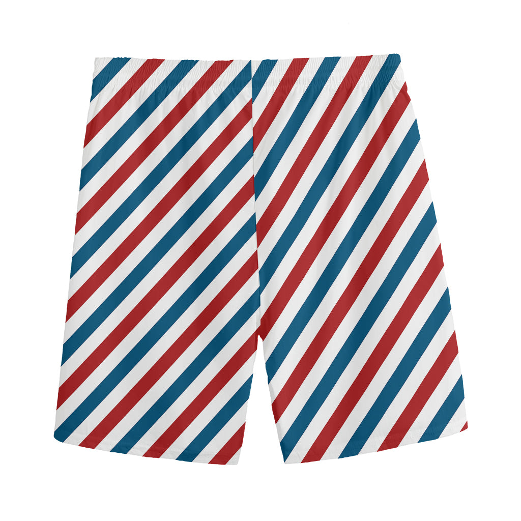 USA Patriotic Striped Pattern Print Men's Sports Shorts