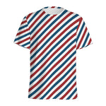 USA Patriotic Striped Pattern Print Men's Sports T-Shirt