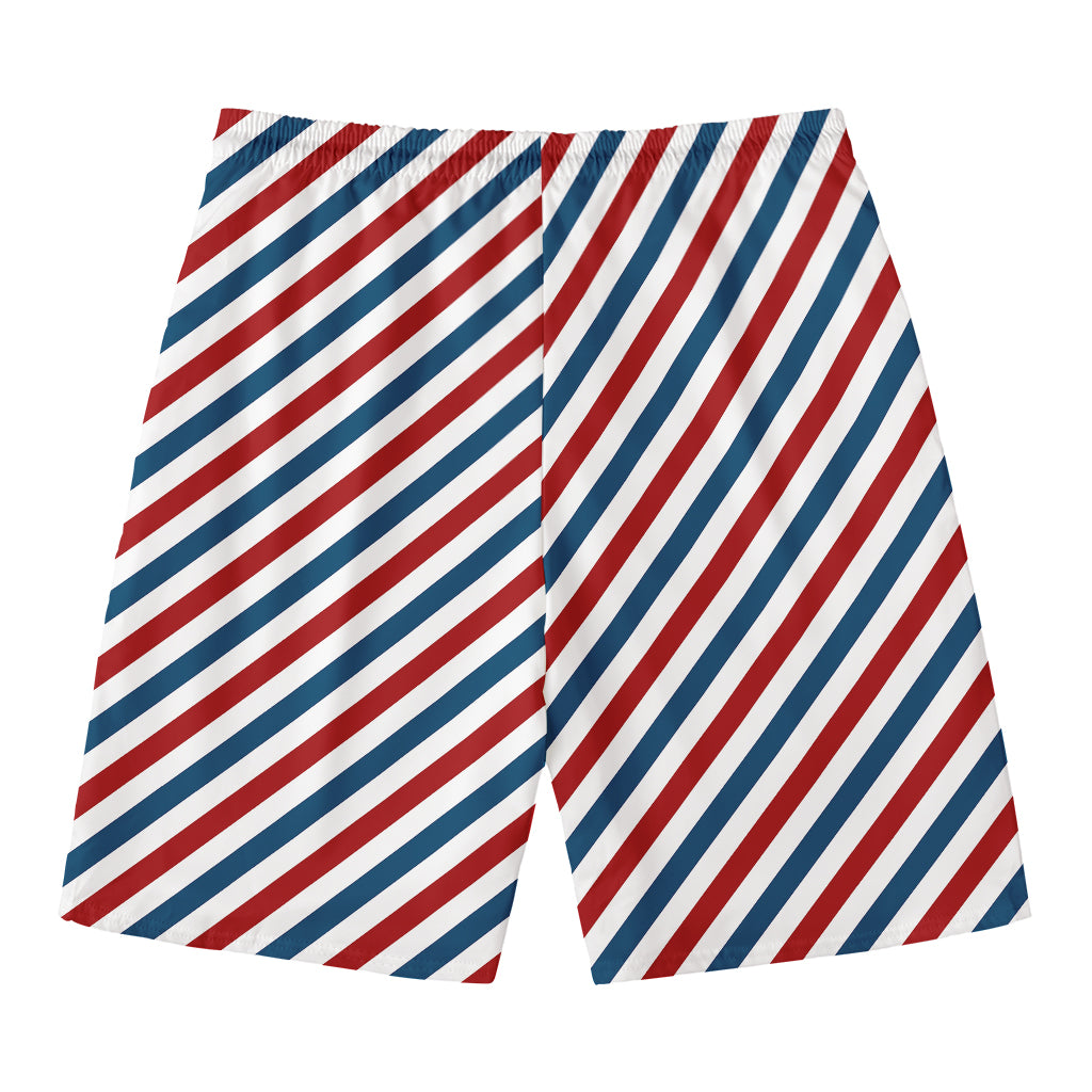 USA Patriotic Striped Pattern Print Men's Swim Trunks