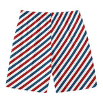 USA Patriotic Striped Pattern Print Men's Swim Trunks