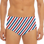 USA Patriotic Striped Pattern Print Men's Triangle Swim Briefs
